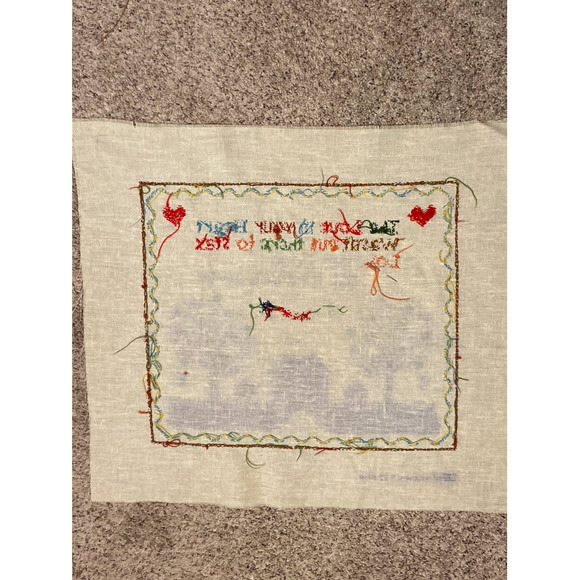 Vintage Spinnerin Creative Stitchery St Love 1009 Partially Completed Embroidery - Picture 4 of 6